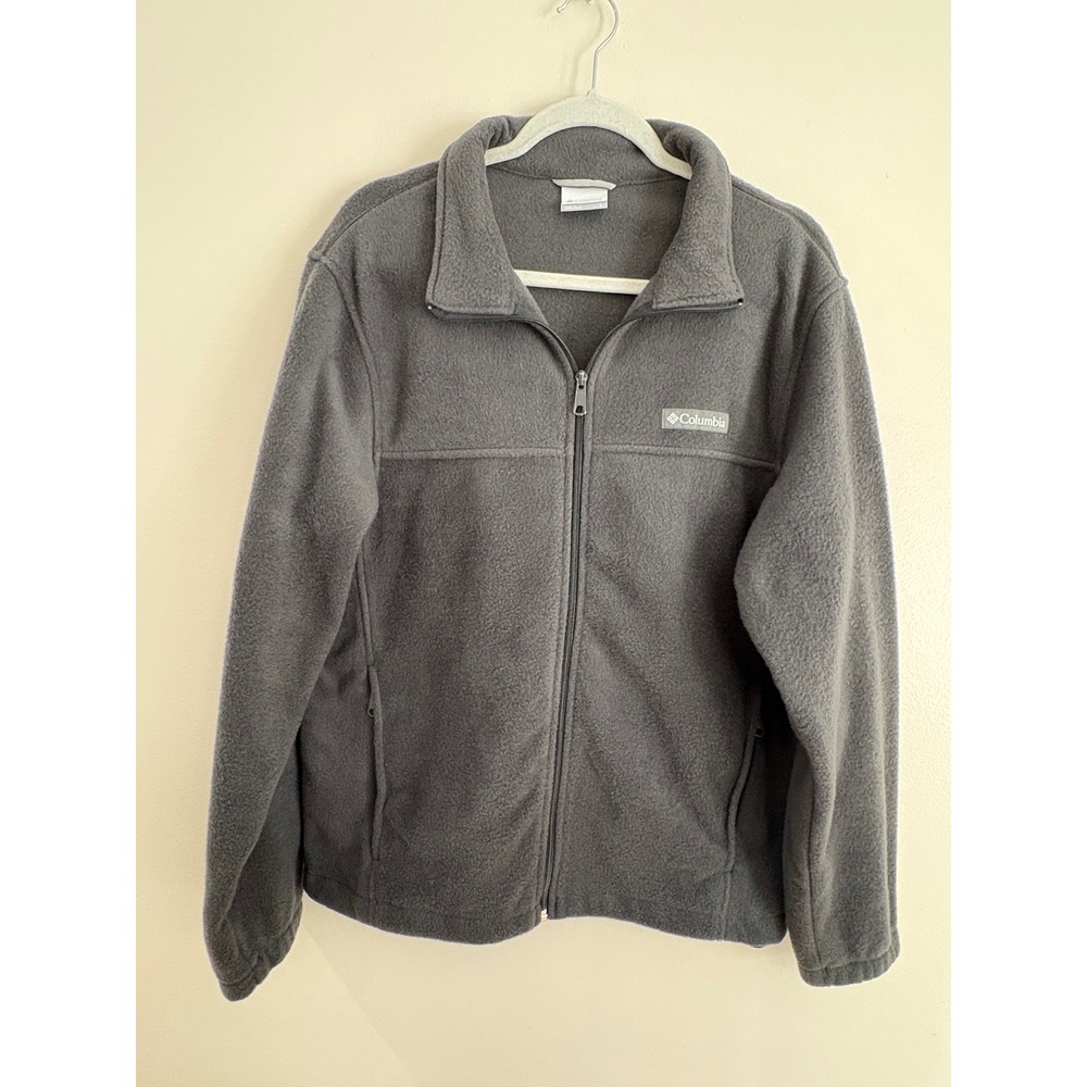 Columbia Fleece Jacket Mens Large Gray Excellent Gorpcore Hiking Steens Mountain